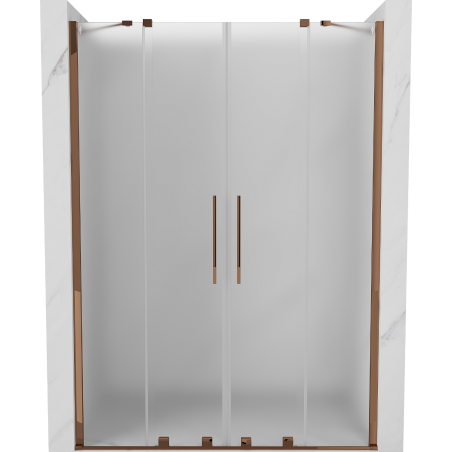 Mexen Velar Duo sliding shower door 140 cm, frost, rose gold - 871-140-000-32-60