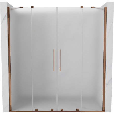 Mexen Velar Duo sliding shower doors 180 cm, frost, pink gold - 871-180-000-32-60