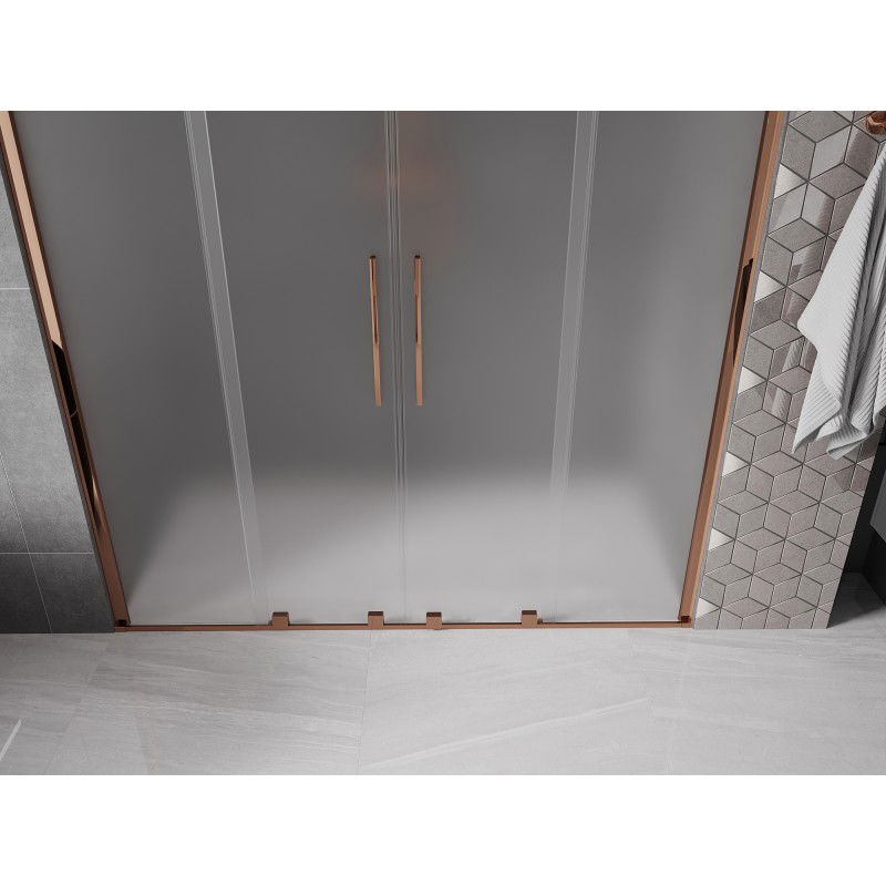 Mexen Velar Duo sliding shower doors 170 cm, frost, rose gold - 871-170-000-32-60