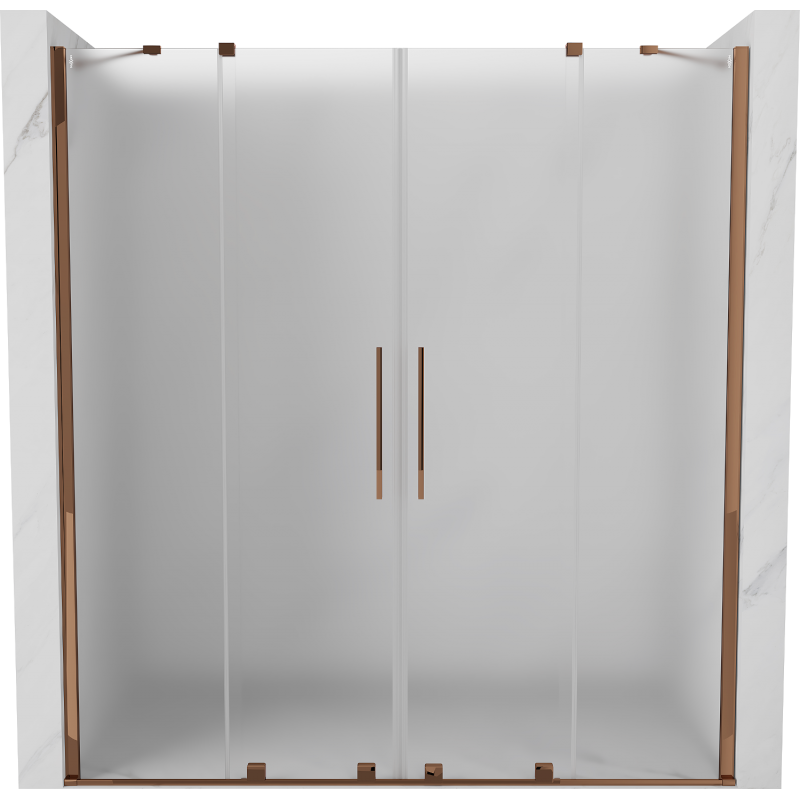 Mexen Velar Duo sliding shower door 200 cm, frost, rose gold - 871-200-000-32-60