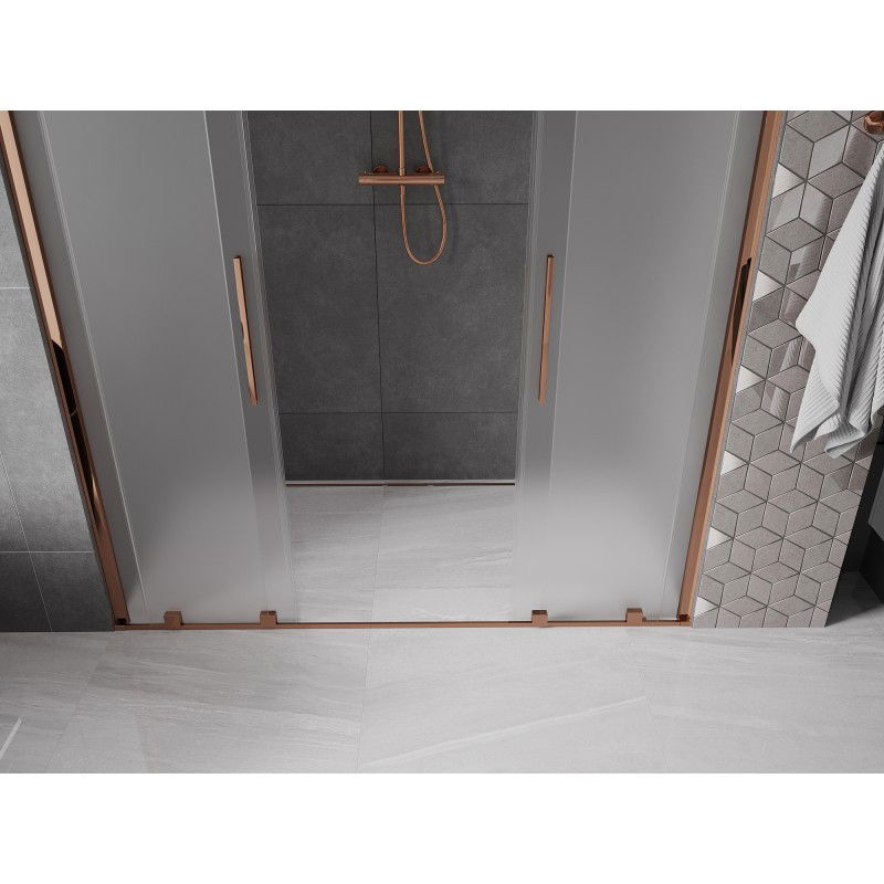Mexen Velar Duo sliding shower doors 170 cm, frost, rose gold - 871-170-000-32-60