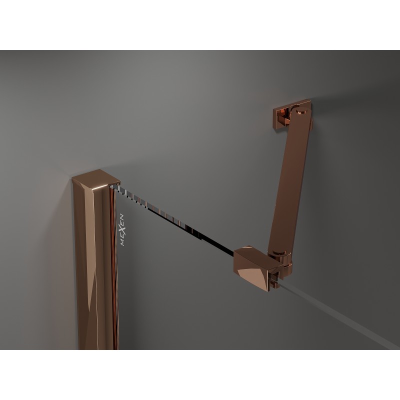 Mexen Velar Duo sliding shower doors 140 cm, frost, rose gold - 871-140-000-32-60