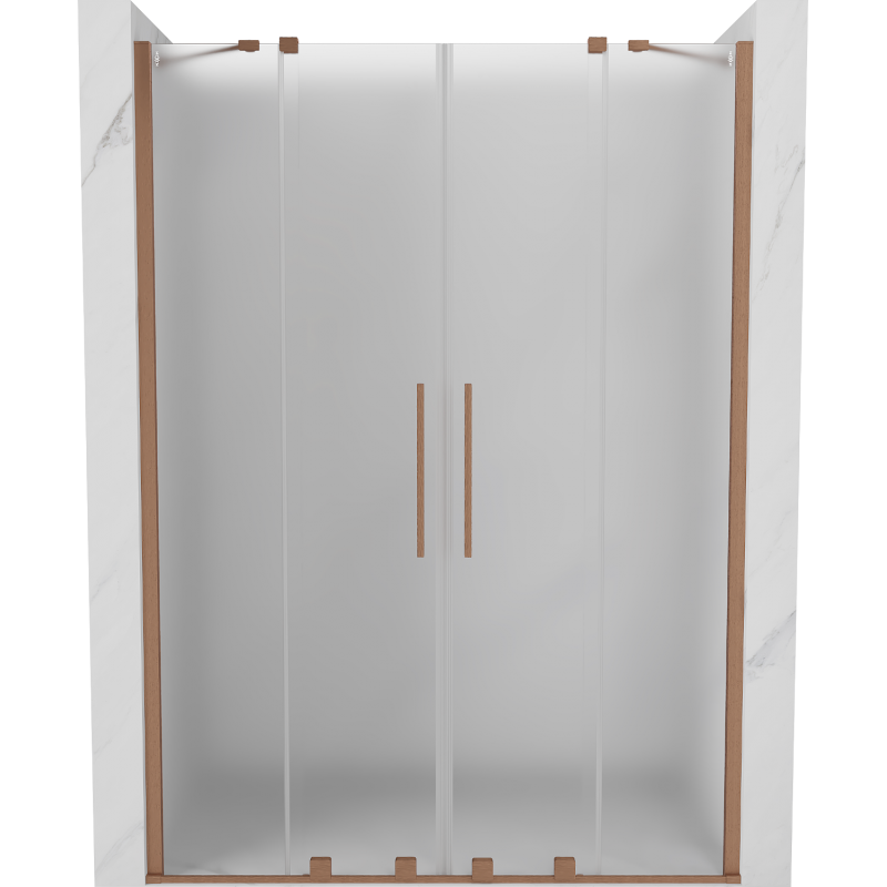 Mexen Velar Duo sliding shower door 140 cm, frosted, brushed copper - 871-140-000-32-65