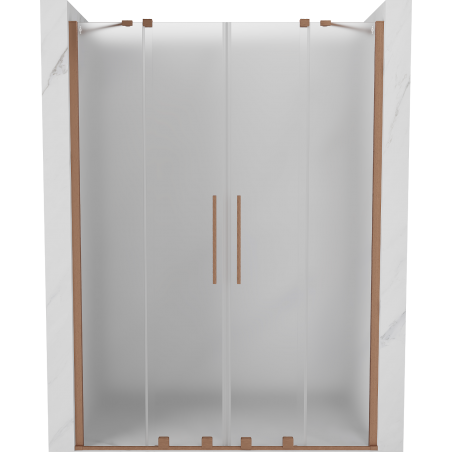 Mexen Velar Duo sliding shower door 140 cm, frosted, brushed copper - 871-140-000-32-65