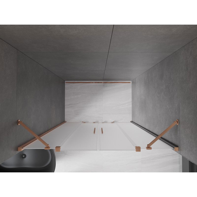 Mexen Velar Duo sliding shower doors 140 cm, frost, brushed copper - 871-140-000-32-65