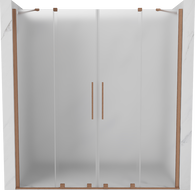 Mexen Velar Duo Sliding Shower Door 200 cm, Frosted, Brushed Copper - 871-200-000-32-65