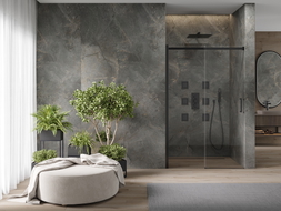 Mexen Omega sliding shower doors 140 cm, transparent, black - 825-140-000-70-00