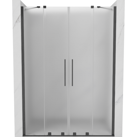 Mexen Velar Duo sliding shower doors 140 cm, frost, brushed gun gray - 871-140-000-32-66