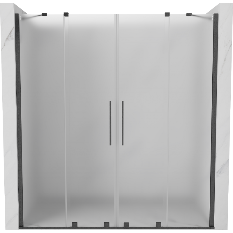 Mexen Velar Duo sliding shower door 170 cm, frosted, brushed gun gray - 871-170-000-32-66
