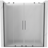 Mexen Velar Duo sliding shower door 170 cm, frost, brushed gun gray - 871-170-000-32-66