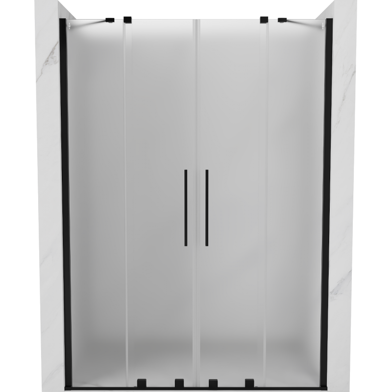 Mexen Velar Duo sliding shower door 140 cm, frost, black - 871-140-000-32-70