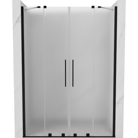 Mexen Velar Duo sliding shower door 140 cm, frosted, black - 871-140-000-32-70