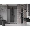 Mexen Velar Duo sliding shower door 140 cm, frost, black - 871-140-000-32-70