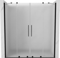 Mexen Velar Duo sliding shower door 180 cm, frosted, black - 871-180-000-32-70