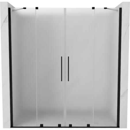 Mexen Velar Duo sliding shower doors 200 cm, frost, black - 871-200-000-32-70