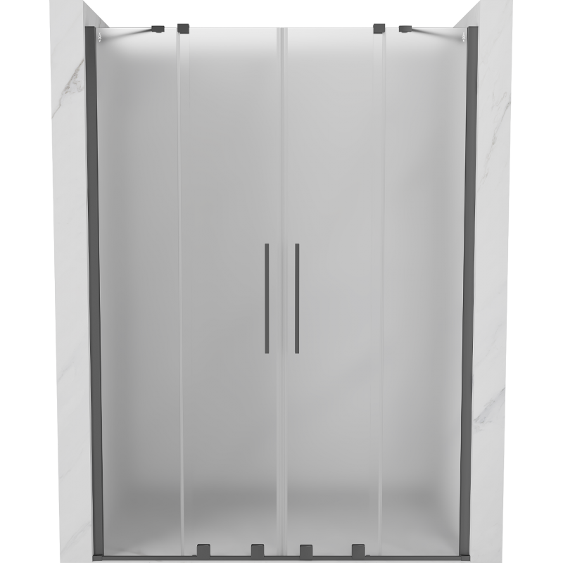 Mexen Velar Duo sliding shower door 140 cm, frost, gun metal - 871-140-000-32-95