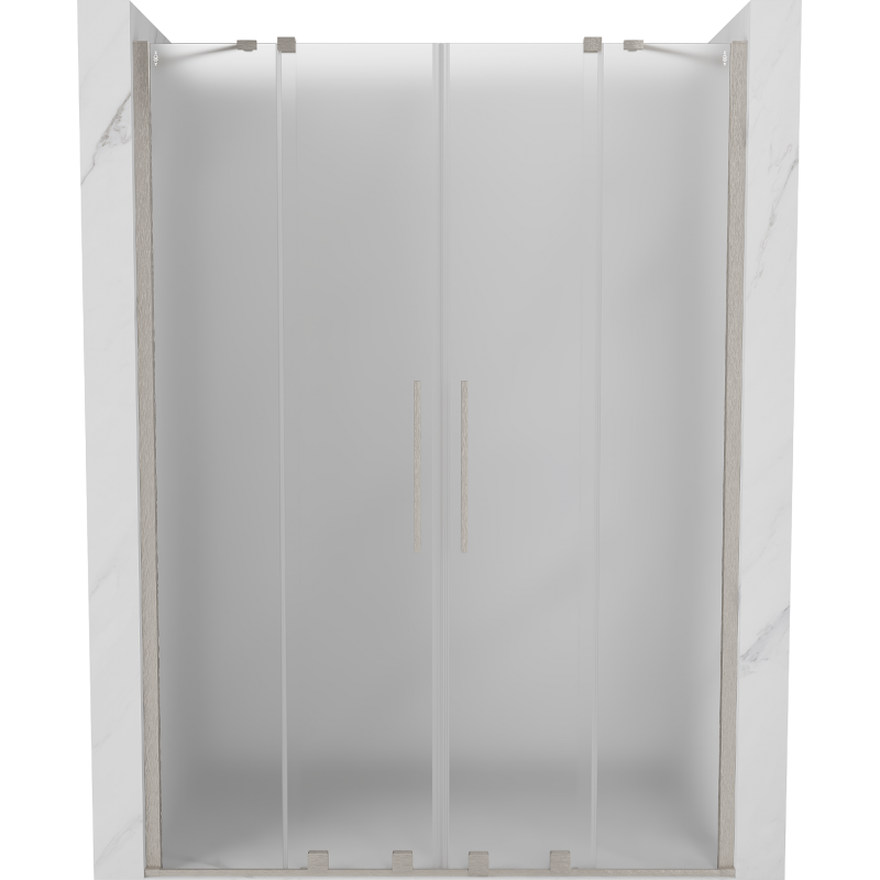 Mexen Velar Duo sliding shower doors 150 cm, frosted, brushed nickel - 871-150-000-32-97