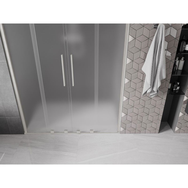 Mexen Velar Duo sliding shower door 150 cm, frosted, brushed nickel - 871-150-000-32-97