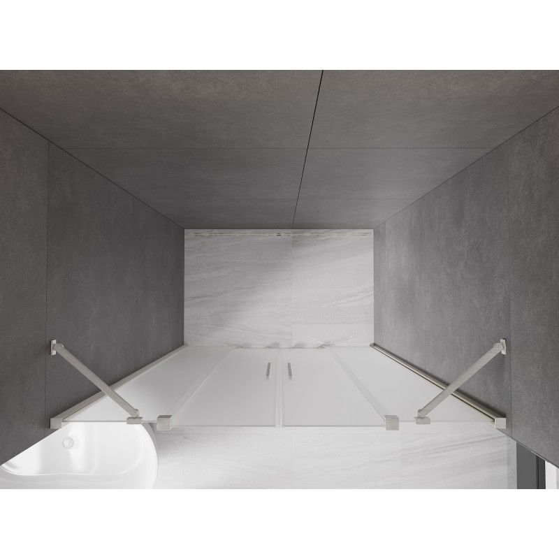Mexen Velar Duo sliding shower door 150 cm, frosted, brushed nickel - 871-150-000-32-97