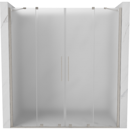 Mexen Velar Duo sliding shower door 200 cm, frost, brushed nickel - 871-200-000-32-97