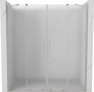 Mexen Velar Duo sliding shower door 200 cm, frosted, brushed nickel - 871-200-000-32-97