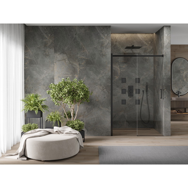 Mexen Omega sliding shower doors 100 cm, transparent, black - 825-100-000-70-00