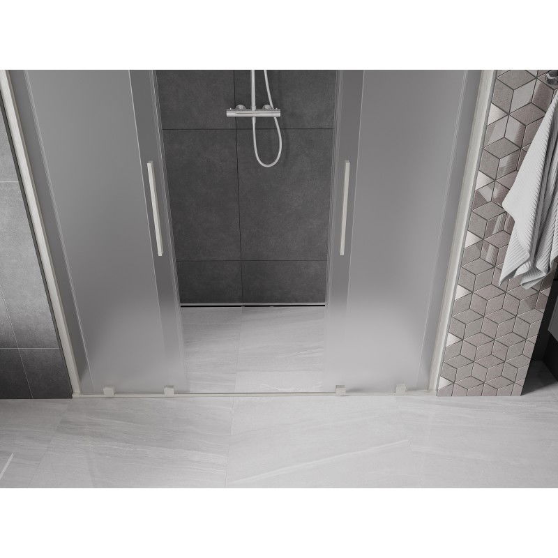Mexen Velar Duo sliding shower door 170 cm, frost, brushed nickel - 871-170-000-32-97