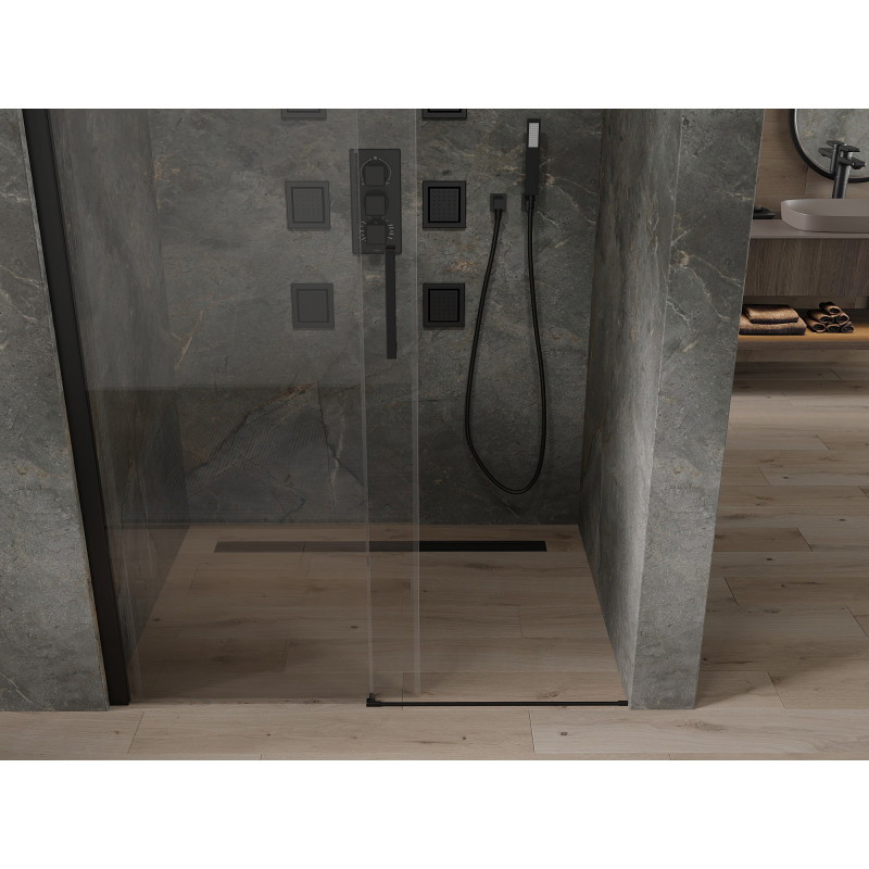 Mexen Omega sliding shower doors 100 cm, transparent, black - 825-100-000-70-00