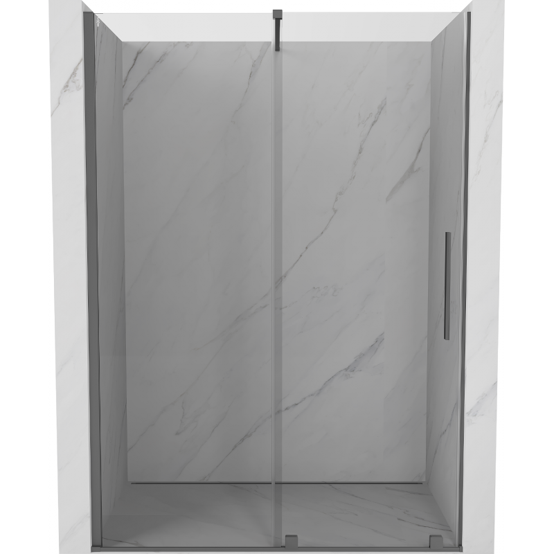 Mexen Velar sliding shower door 130 cm, transparent, gun metal - 871-130-000-01-95