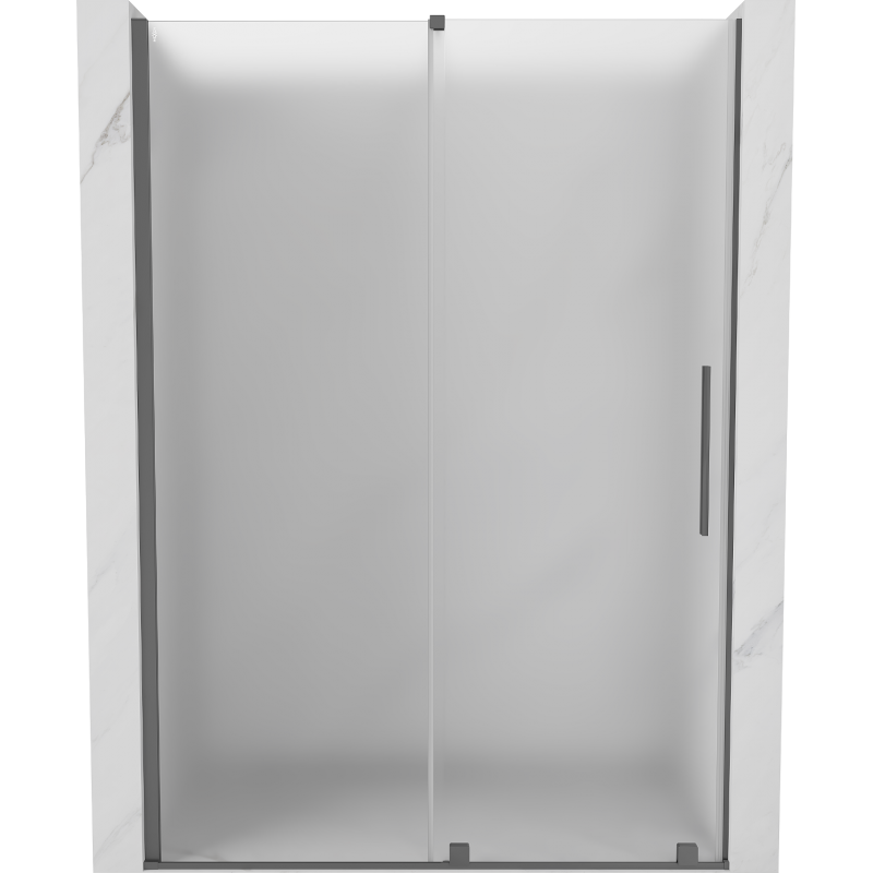 Mexen Velar 130 cm Sliding Shower Door, Frost, Gun Metal - 871-130-000-31-95