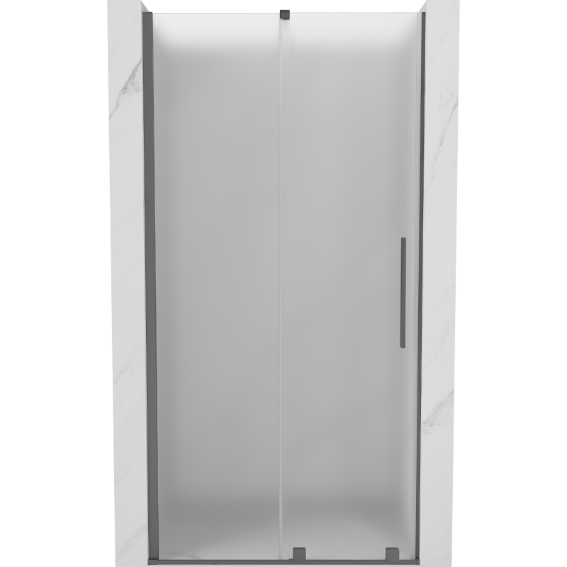 Mexen Velar sliding shower doors 100 cm, frosted, gun metal - 871-100-000-31-95