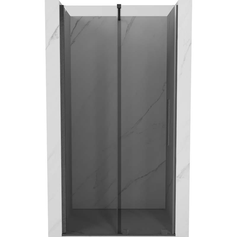 Mexen Velar sliding shower door 100 cm, graphite, brushed gun gray - 871-100-000-41-66
