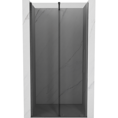 Mexen Velar sliding shower door 100 cm, graphite, brushed gun gray - 871-100-000-41-66