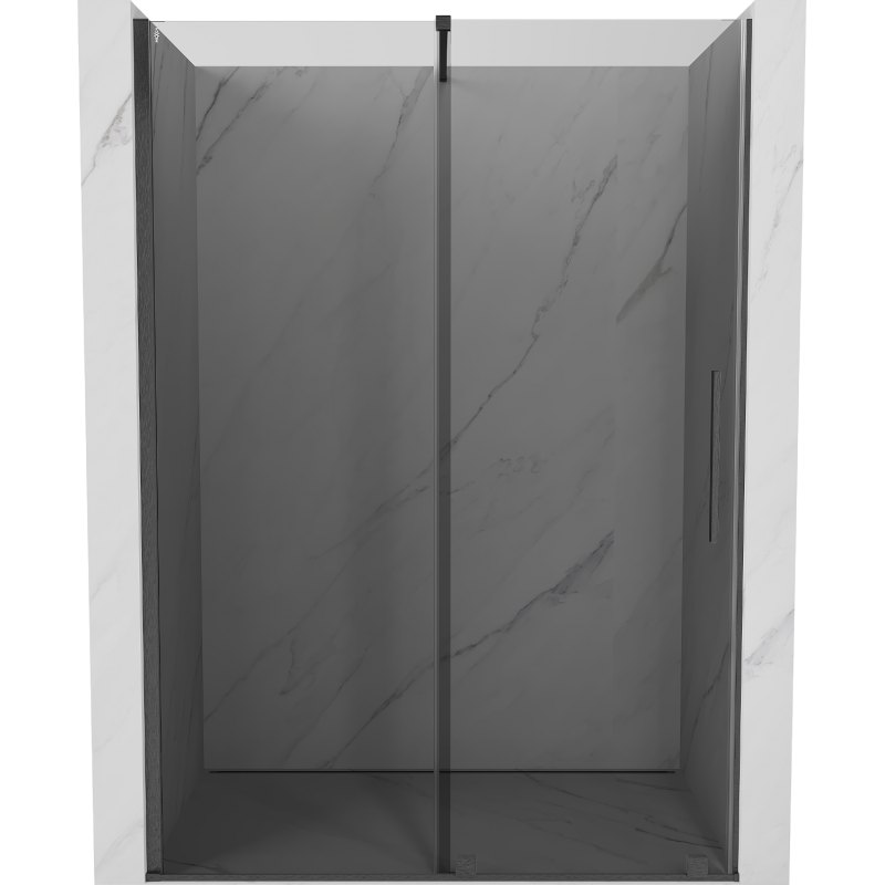 Mexen Velar sliding shower door 130 cm, graphite, brushed gun gray - 871-130-000-41-66