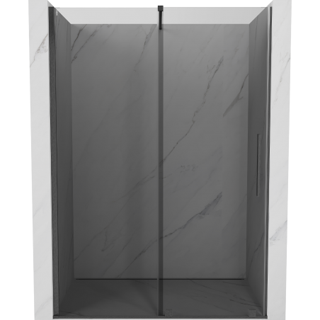 Mexen Velar sliding shower door 130 cm, graphite, brushed gun gray - 871-130-000-41-66