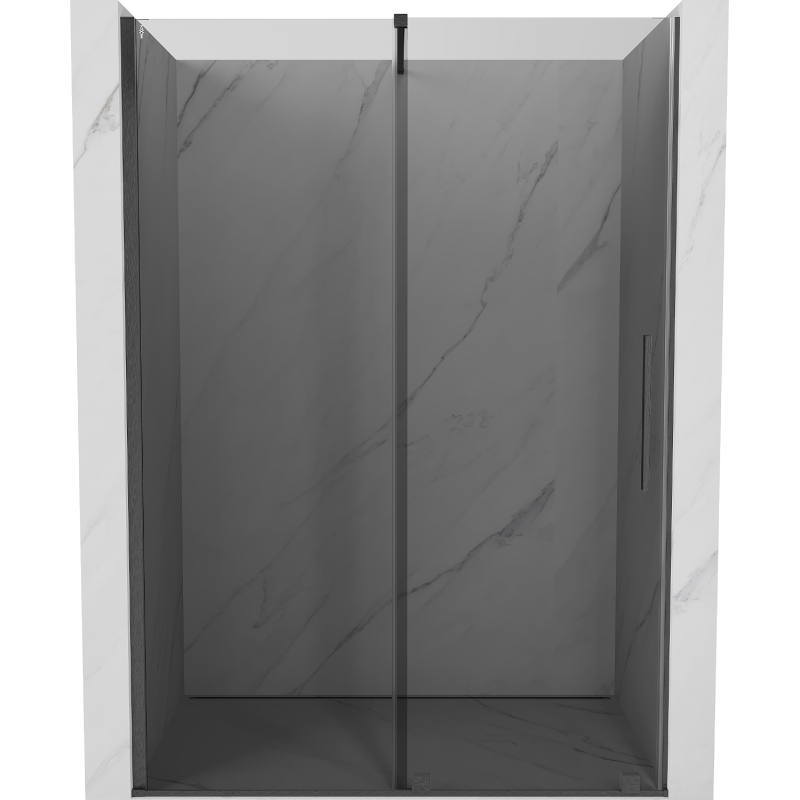 Mexen Velar 150 cm Sliding Shower Door, Graphite, Brushed Gun Gray - 871-150-000-41-66
