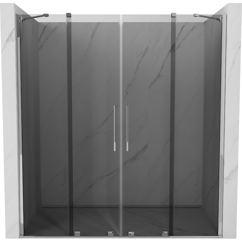 Mexen Velar Duo sliding shower door 180 cm, graphite, chrome - 871-180-000-42-01