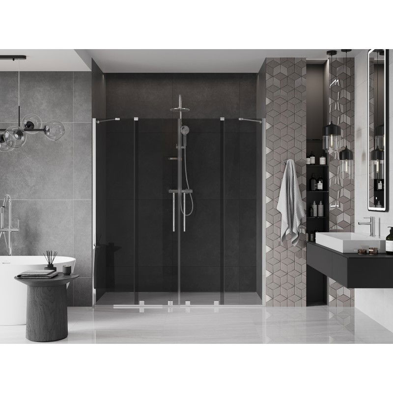 Mexen Velar Duo sliding shower doors 180 cm, graphite, chrome - 871-180-000-42-01