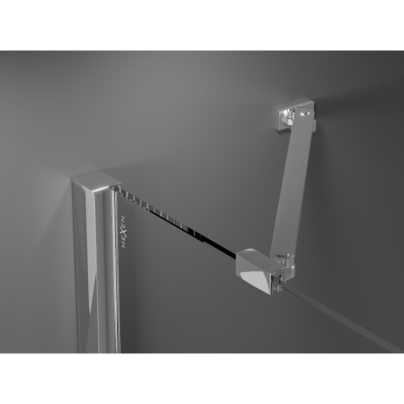 Mexen Velar Duo sliding shower door 200 cm, graphite, chrome - 871-200-000-42-01