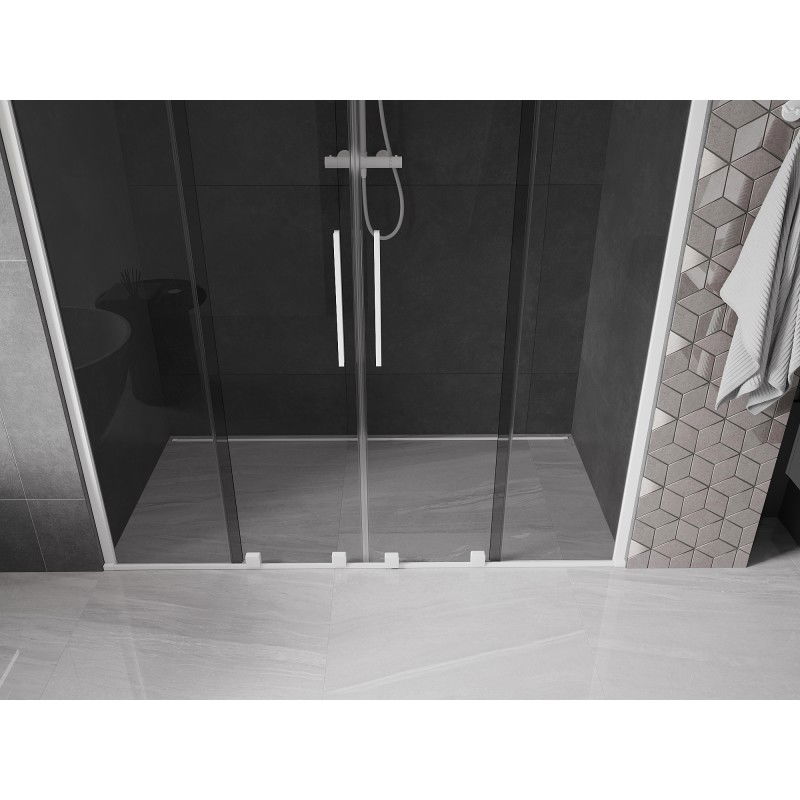 Mexen Velar Duo sliding shower door 170 cm, graphite, white - 871-170-000-42-20
