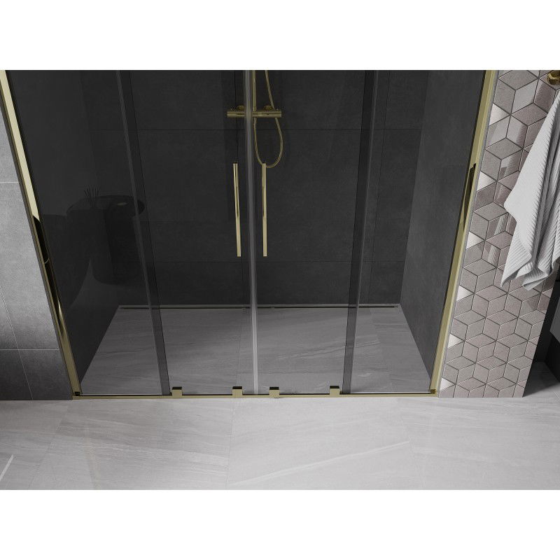 Mexen Velar Duo sliding shower door 170 cm, graphite, gold - 871-170-000-42-50