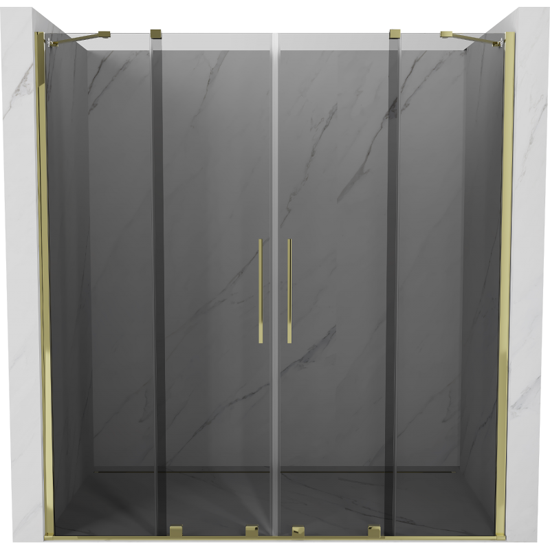 Mexen Velar Duo sliding shower door 180 cm, graphite, gold - 871-180-000-42-50