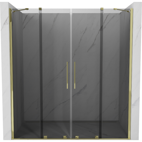 Mexen Velar Duo sliding shower door 180 cm, graphite, gold - 871-180-000-42-50