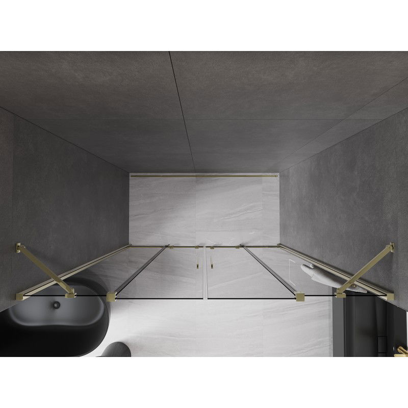 Mexen Velar Duo sliding shower door 170 cm, graphite, gold - 871-170-000-42-50