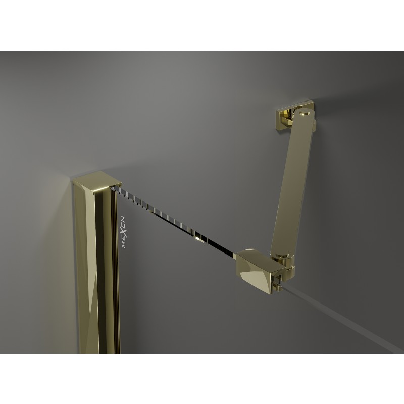 Mexen Velar Duo sliding shower door 180 cm, graphite, gold - 871-180-000-42-50