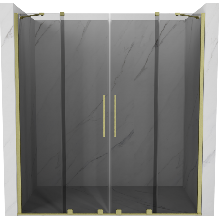 Mexen Velar Duo sliding shower door 170 cm, graphite, brushed gold - 871-170-000-42-55