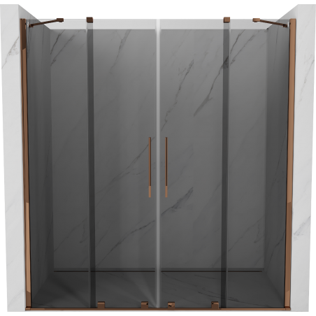 Mexen Velar Duo 180 cm Sliding Shower Door, Graphite, Rose Gold - 871-180-000-42-60