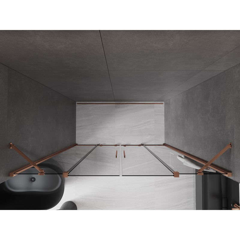 Mexen Velar Duo sliding shower doors 170 cm, graphite, rose gold - 871-170-000-42-60