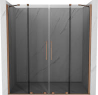 Mexen Velar Duo sliding shower door 180 cm, graphite, brushed copper - 871-180-000-42-65