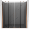Mexen Velar Duo 200 cm Sliding Shower Door, Graphite, Brushed Copper - 871-200-000-42-65